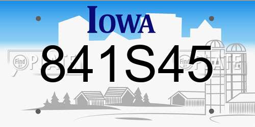 841S45 Iowa License Plate