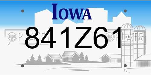 841Z61 Iowa License Plate