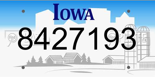 8427193 Iowa License Plate