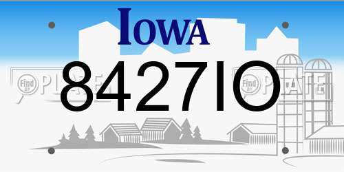 8427IO Iowa License Plate