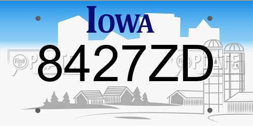 8427ZD Iowa License Plate