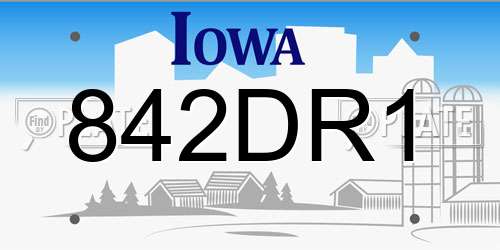 842DR1 Iowa License Plate