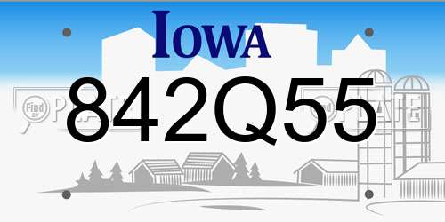 842Q55 Iowa License Plate