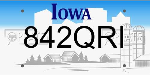 842QRI Iowa License Plate