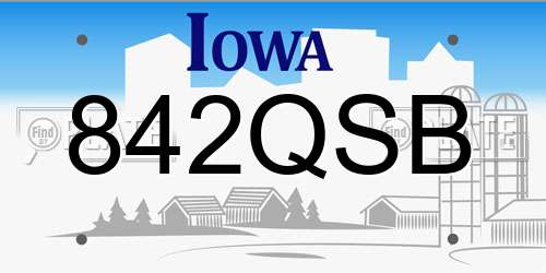 842QSB Iowa License Plate