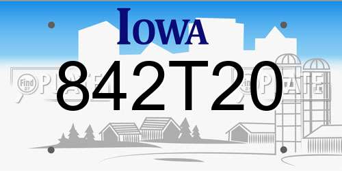 842T20 Iowa License Plate