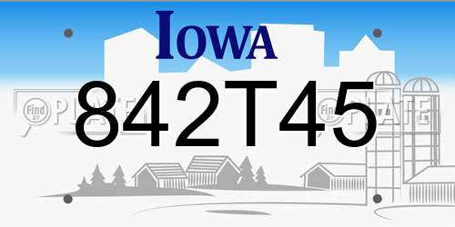 842T45 Iowa License Plate