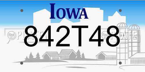 842T48 Iowa License Plate
