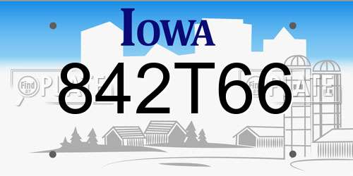 842T66 Iowa License Plate