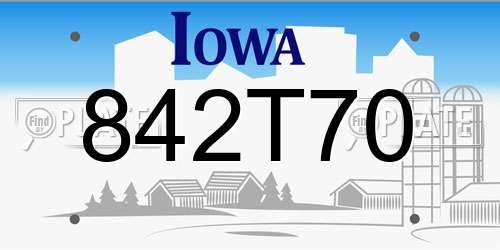 842T70 Iowa License Plate
