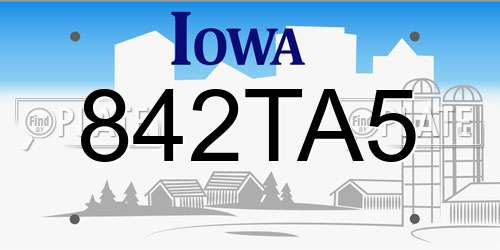 842TA5 Iowa License Plate