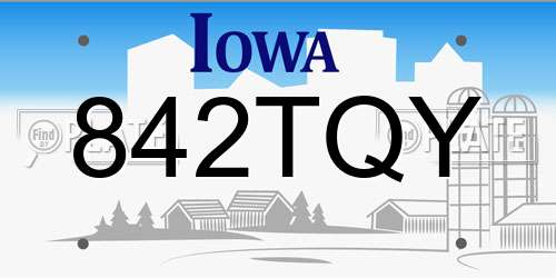 842TQY Iowa License Plate