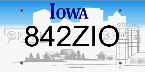 842ZIO Iowa License Plate