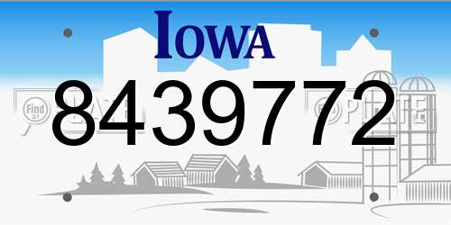 8439772 Iowa License Plate