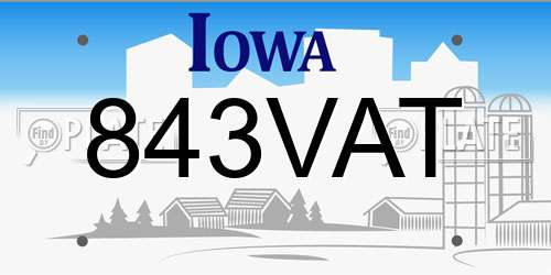 843VAT Iowa License Plate