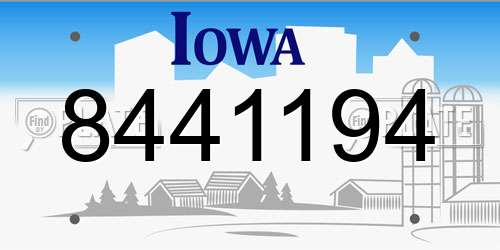 8441194 Iowa License Plate