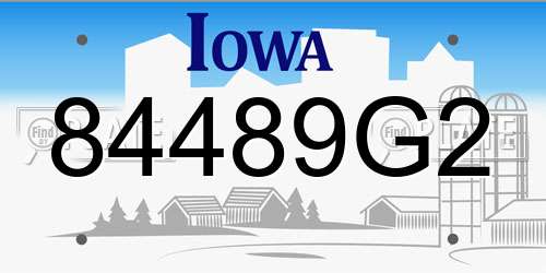 84489G2 Iowa License Plate