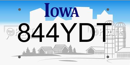 844YDT Iowa License Plate