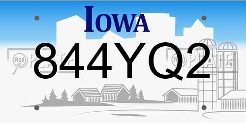 844YQ2 Iowa License Plate