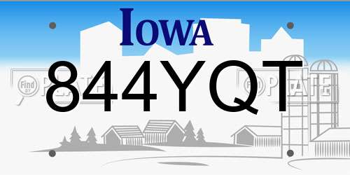 844YQT Iowa License Plate