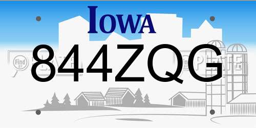 844ZQG Iowa License Plate