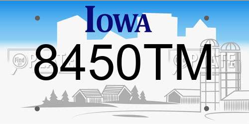 8450TM Iowa License Plate