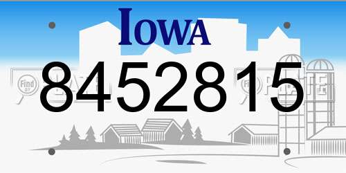 8452815 Iowa License Plate