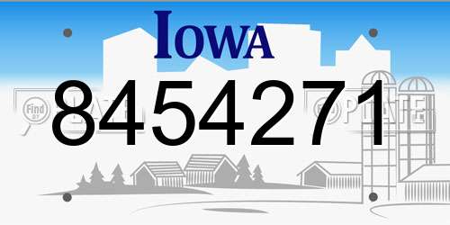 8454271 Iowa License Plate