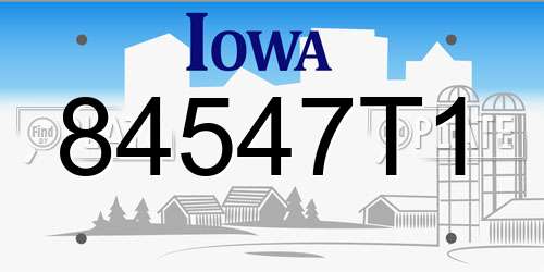 84547T1 Iowa License Plate