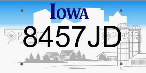 8457JD Iowa License Plate