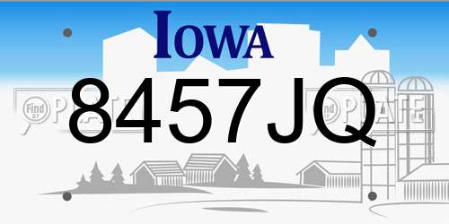 8457JQ Iowa License Plate