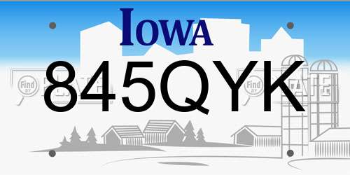 845QYK Iowa License Plate