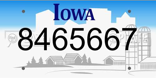 8465667 Iowa License Plate