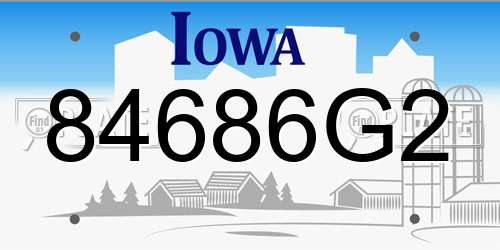 84686G2 Iowa License Plate