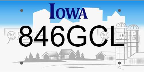 846GCL Iowa License Plate