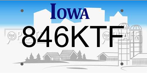 846KTF Iowa License Plate