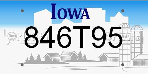 846T95 Iowa License Plate