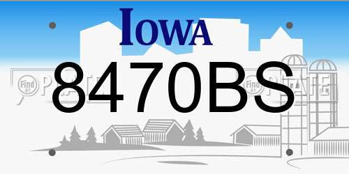 8470BS Iowa License Plate