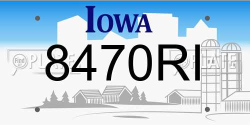 8470RI Iowa License Plate