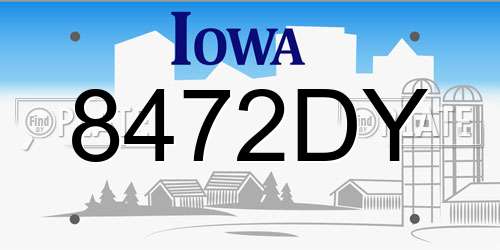 8472DY Iowa License Plate