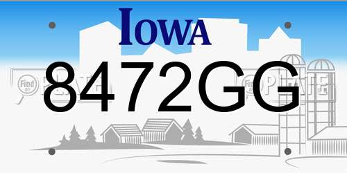8472GG Iowa License Plate