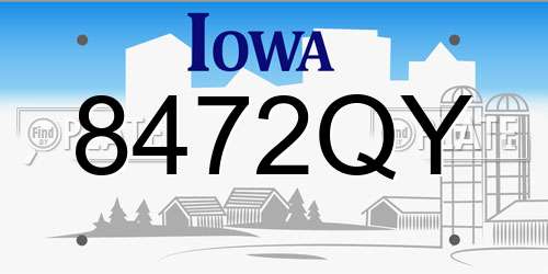 8472QY Iowa License Plate