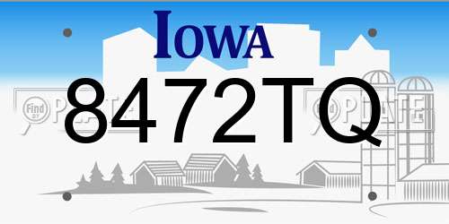 8472TQ Iowa License Plate