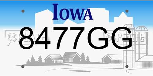 8477GG Iowa License Plate