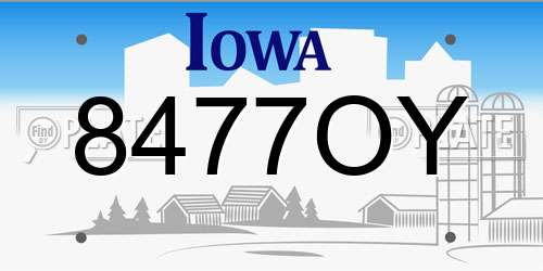 8477OY Iowa License Plate