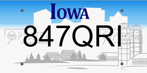847QRI Iowa License Plate