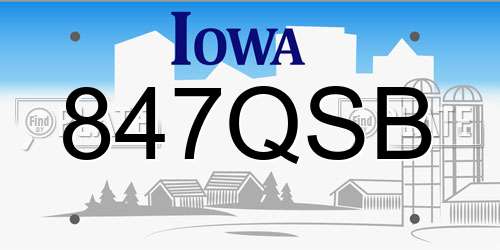 847QSB Iowa License Plate