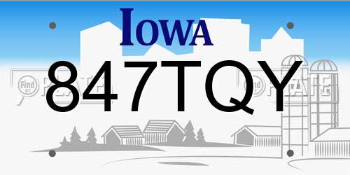 847TQY Iowa License Plate