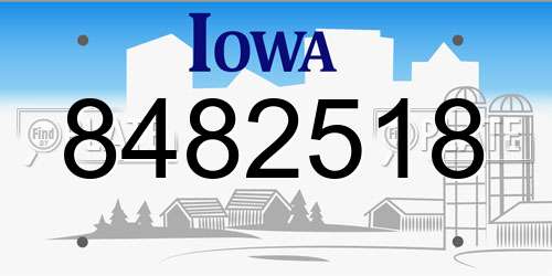 8482518 Iowa License Plate