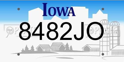 8482JO Iowa License Plate